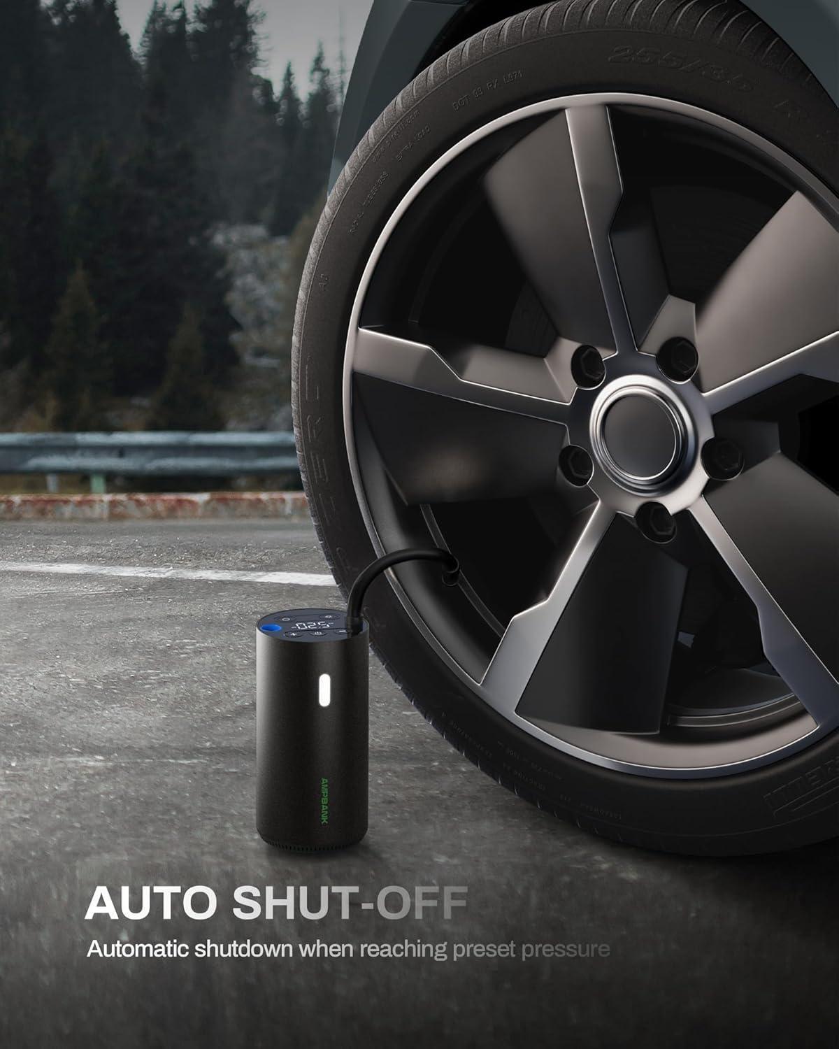Smart Portable Tire Air Pump For Cars, Motorcycles, Bicycles And Balls With Pressure Gauge And LED Screen For Fast Inflation - AELYOS