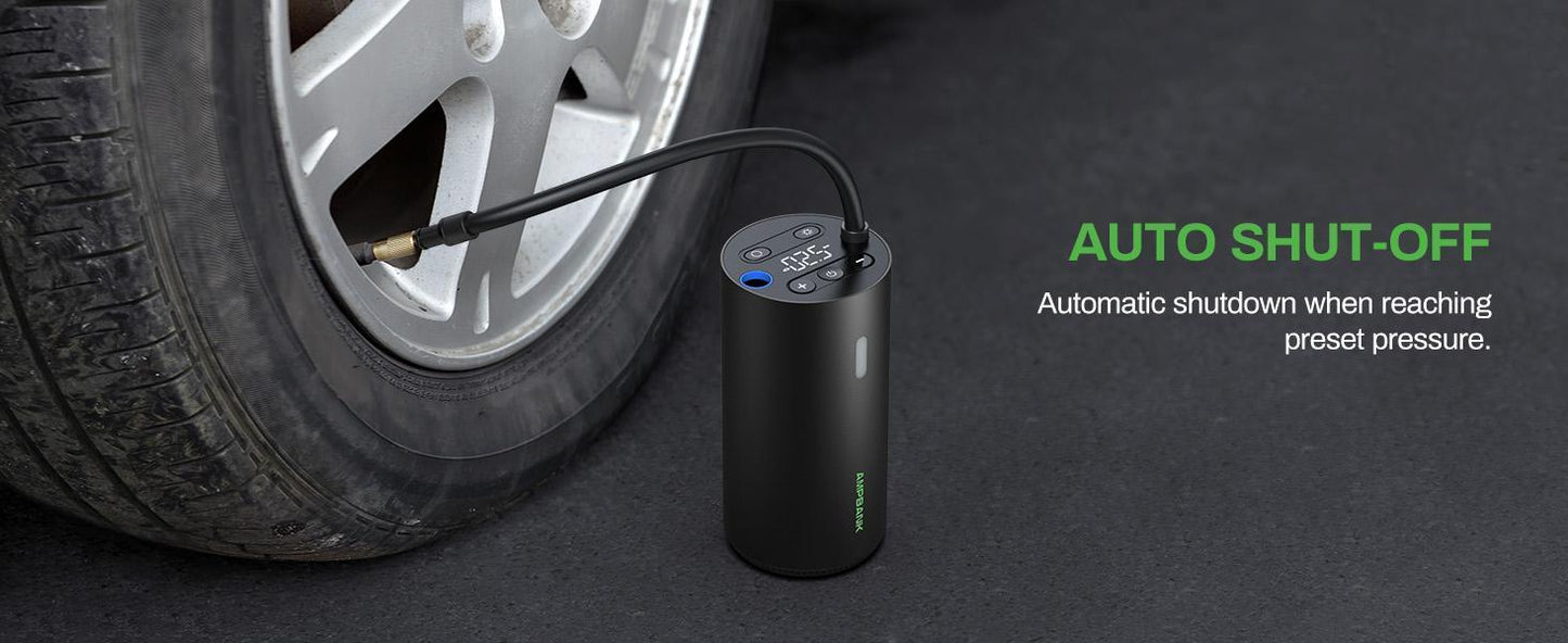 Smart Portable Tire Air Pump For Cars, Motorcycles, Bicycles And Balls With Pressure Gauge And LED Screen For Fast Inflation - AELYOS