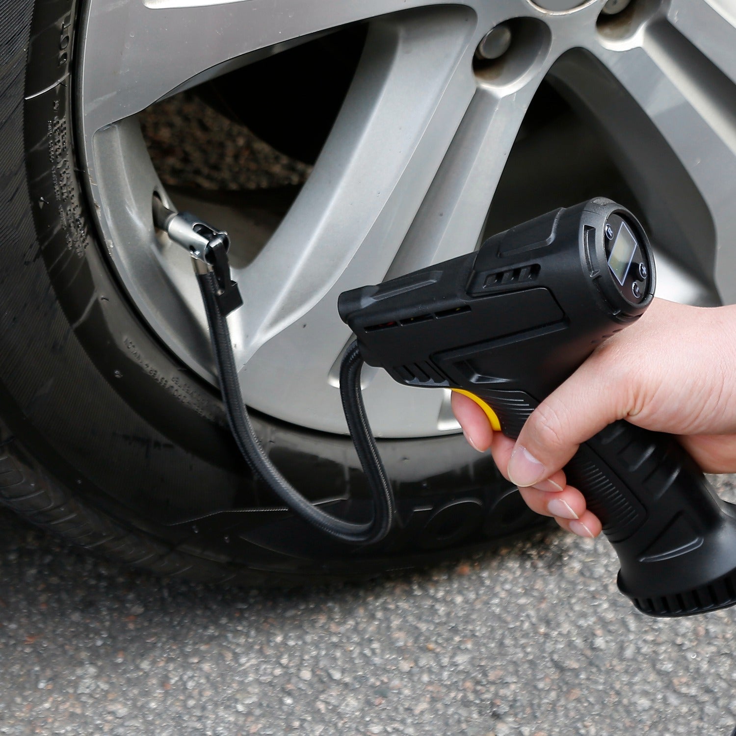 Portable Car Tire Inflator DC 12V Digital Car Air Compressor Electric Air Inflator With LED Light 150PSI - AELYOS