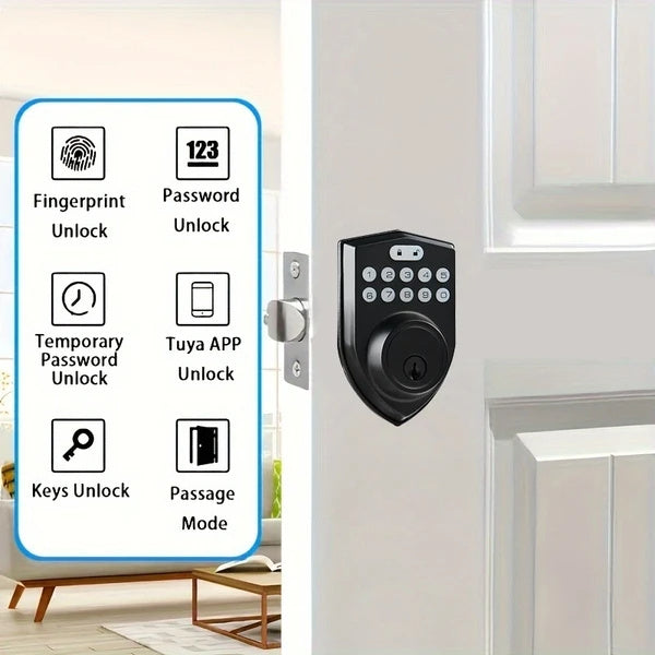 Tuya Smart Door Lock With App Control And Key - AELYOS