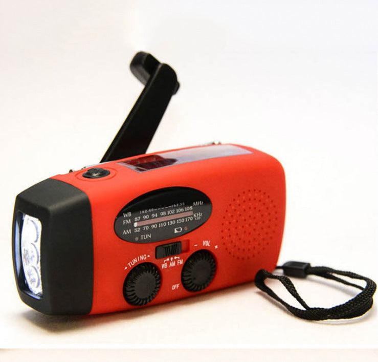 Solar hand crank USB charging radio flashlight - AELYOS