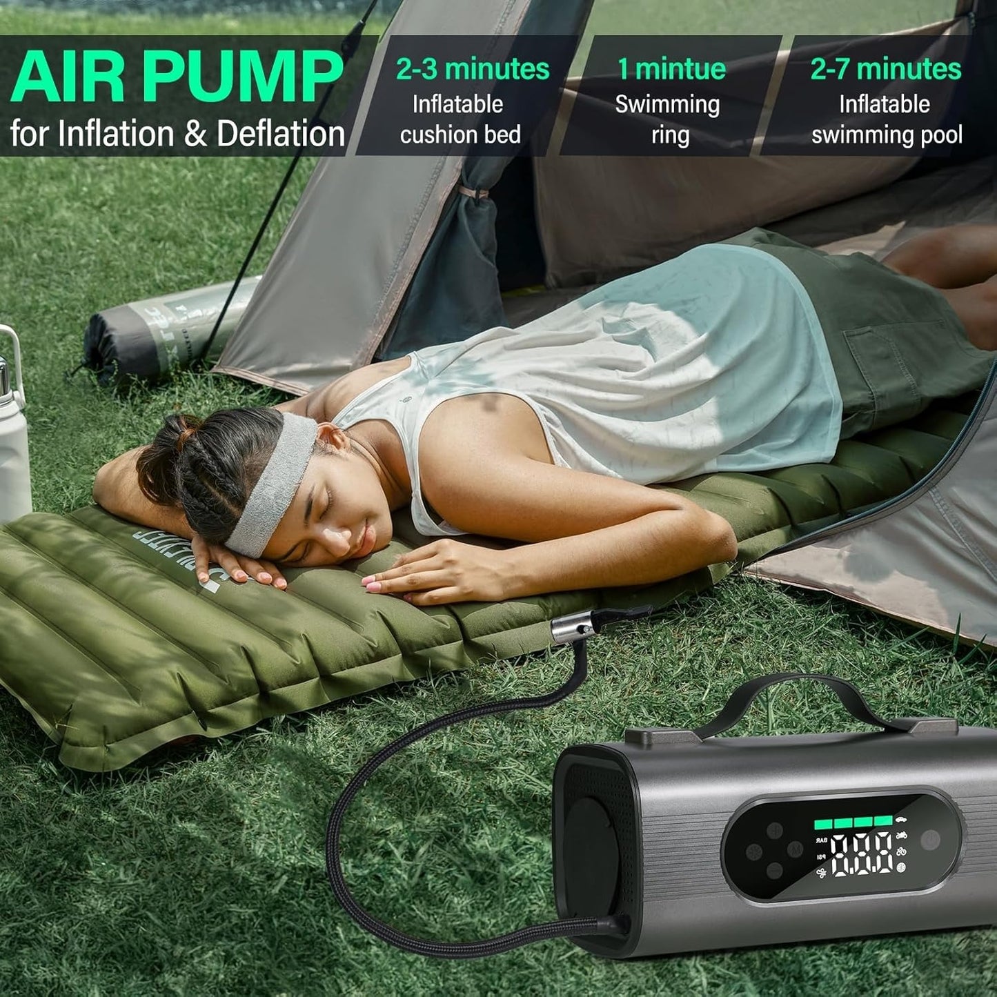 Newest 8 In 1 Portable Car Battery Starter With Air Compressor - AELYOS