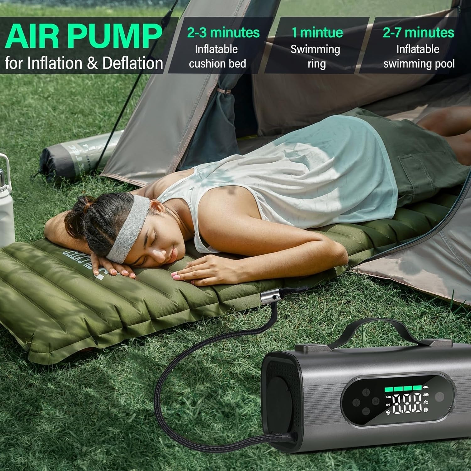 Newest 8 In 1 Portable Car Battery Starter With Air Compressor - AELYOS