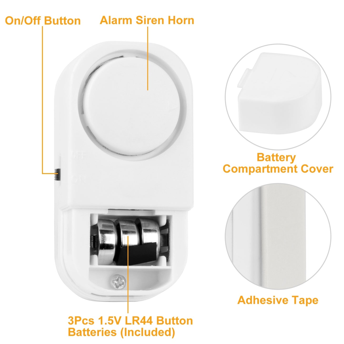 1 Set Wireless Window Door Magnet Alarms Magnetic Sensor Security Burglar Alarm For Kid Safety With Batteries - AELYOS