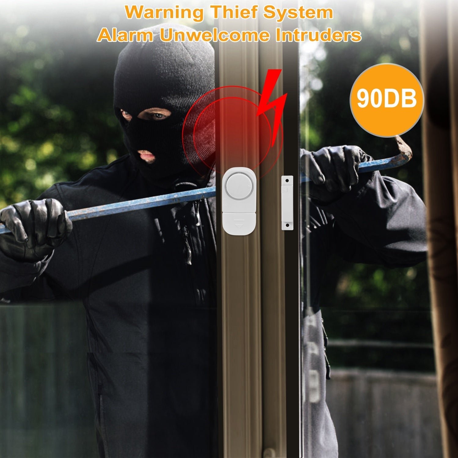 1 Set Wireless Window Door Magnet Alarms Magnetic Sensor Security Burglar Alarm For Kid Safety With Batteries - AELYOS
