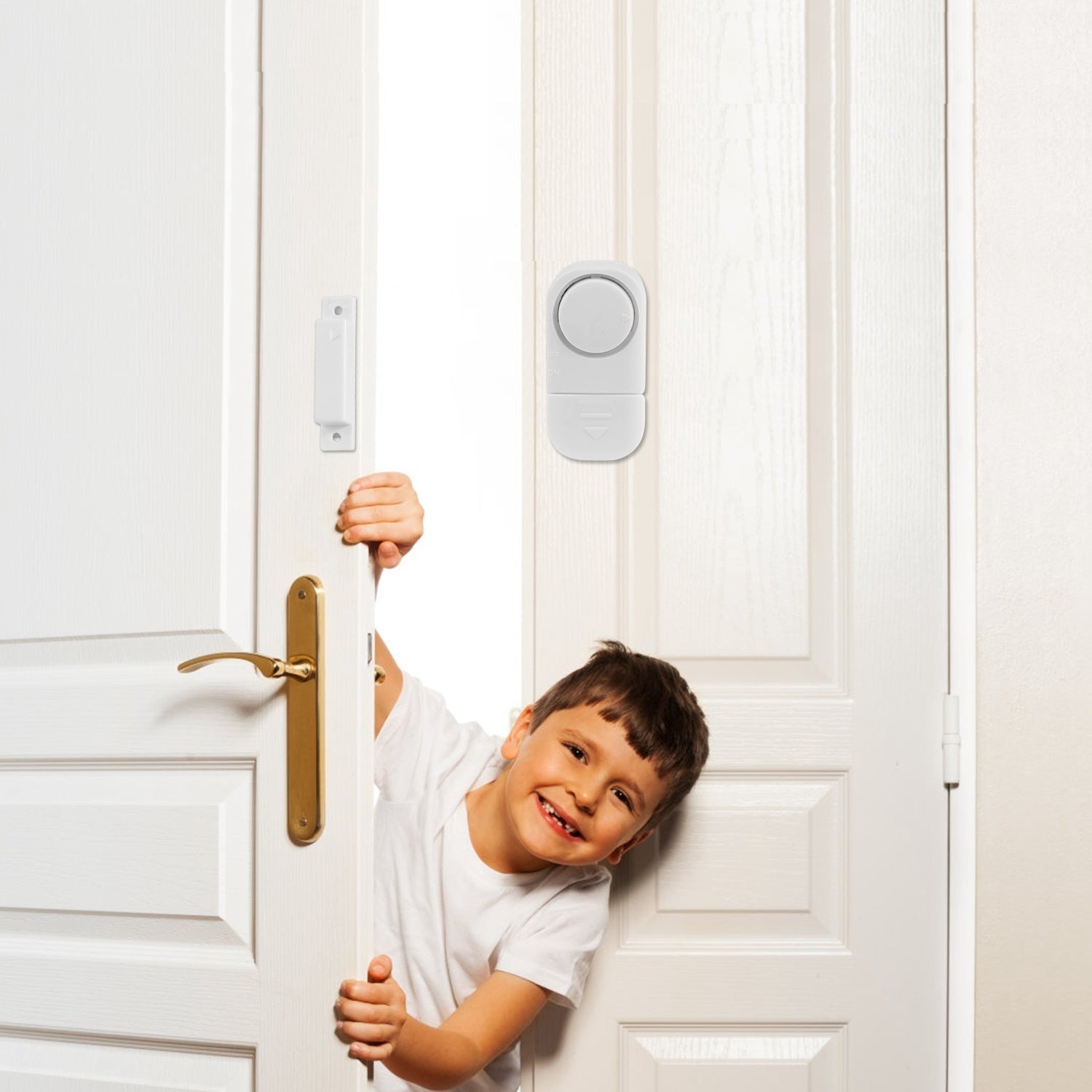 1 Set Wireless Window Door Magnet Alarms Magnetic Sensor Security Burglar Alarm For Kid Safety With Batteries - AELYOS