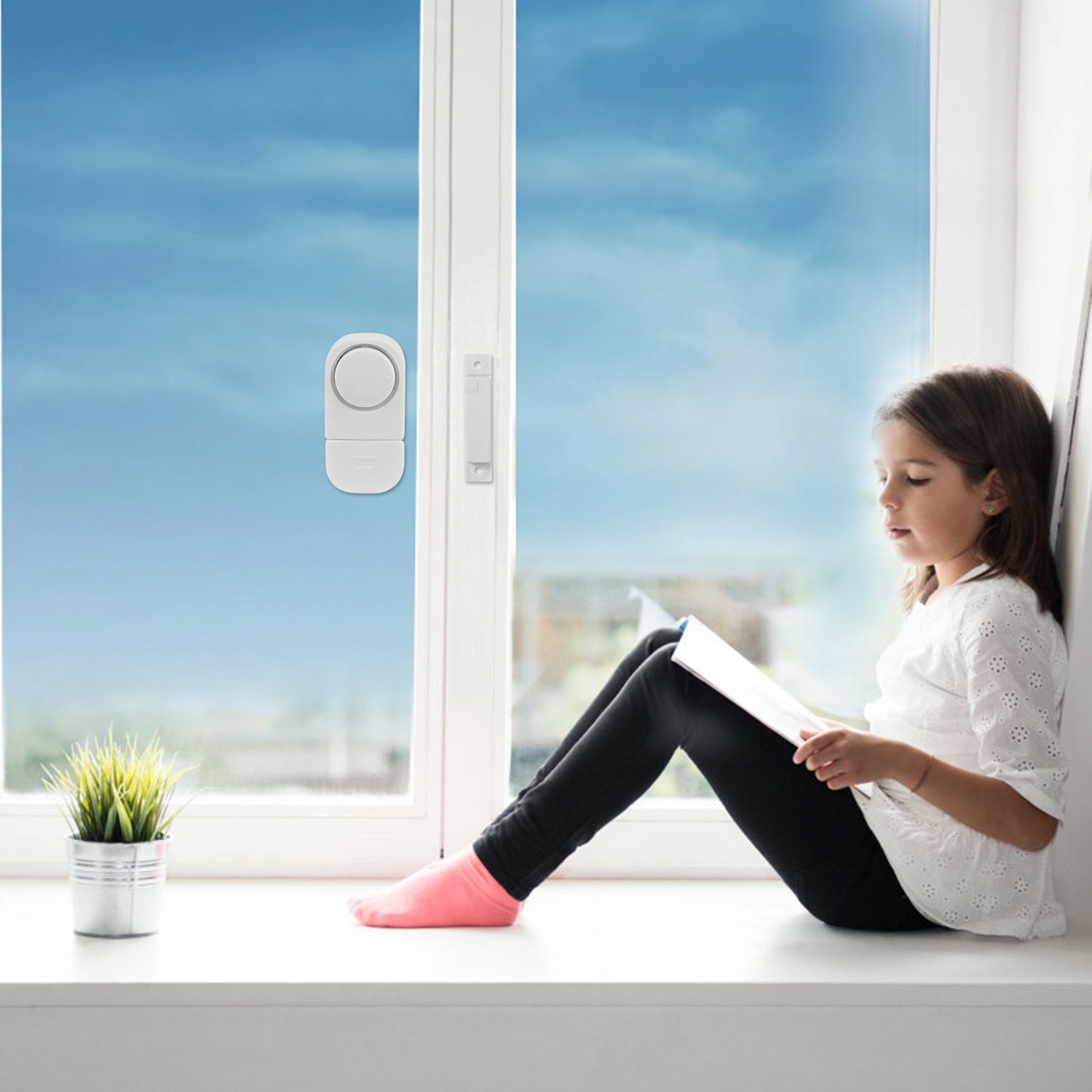 1 Set Wireless Window Door Magnet Alarms Magnetic Sensor Security Burglar Alarm For Kid Safety With Batteries - AELYOS