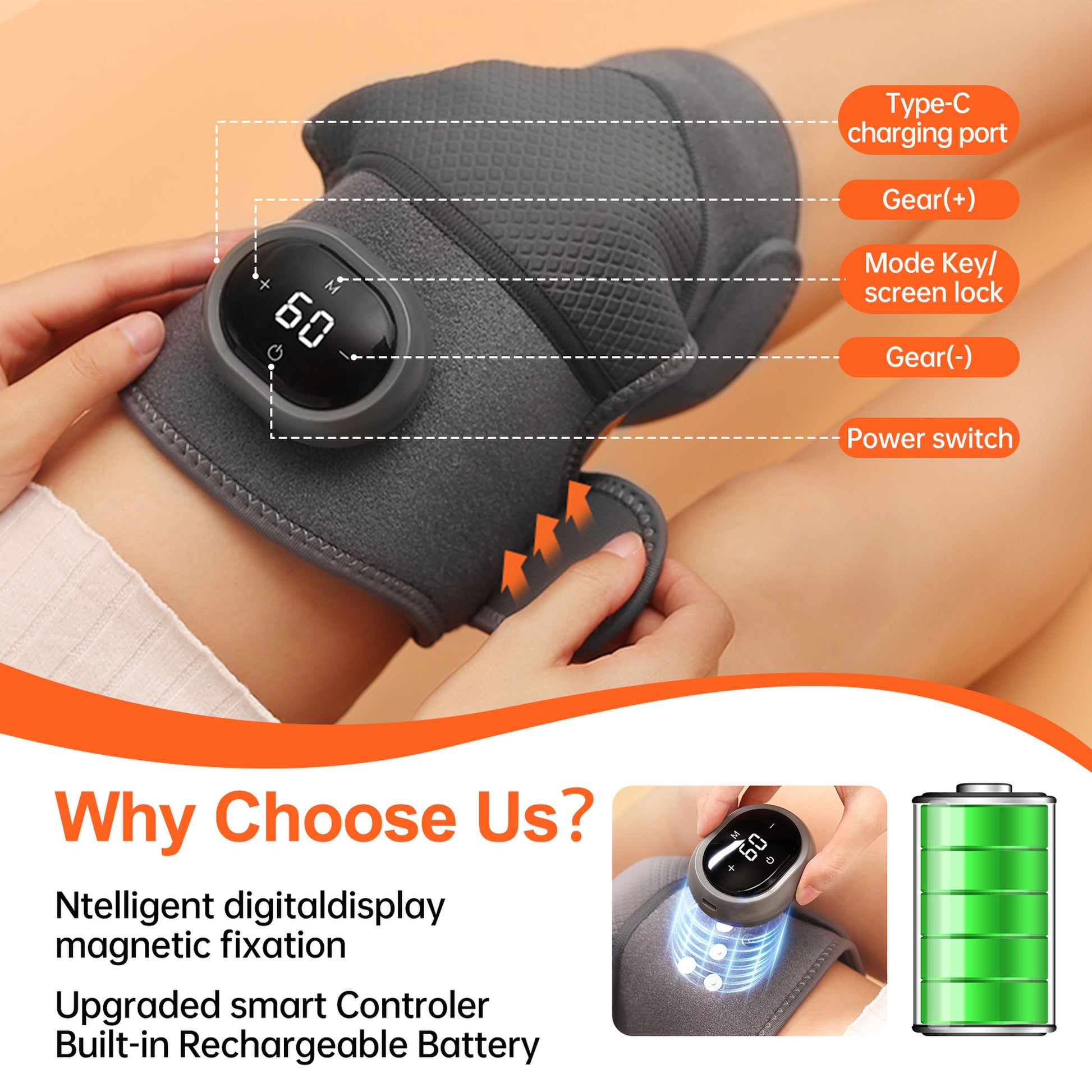 Trending Rechargeable Knee Comfort Pad Smart Relief Portable Care - AELYOS