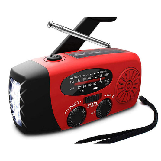 Solar hand crank USB charging radio flashlight - AELYOS
