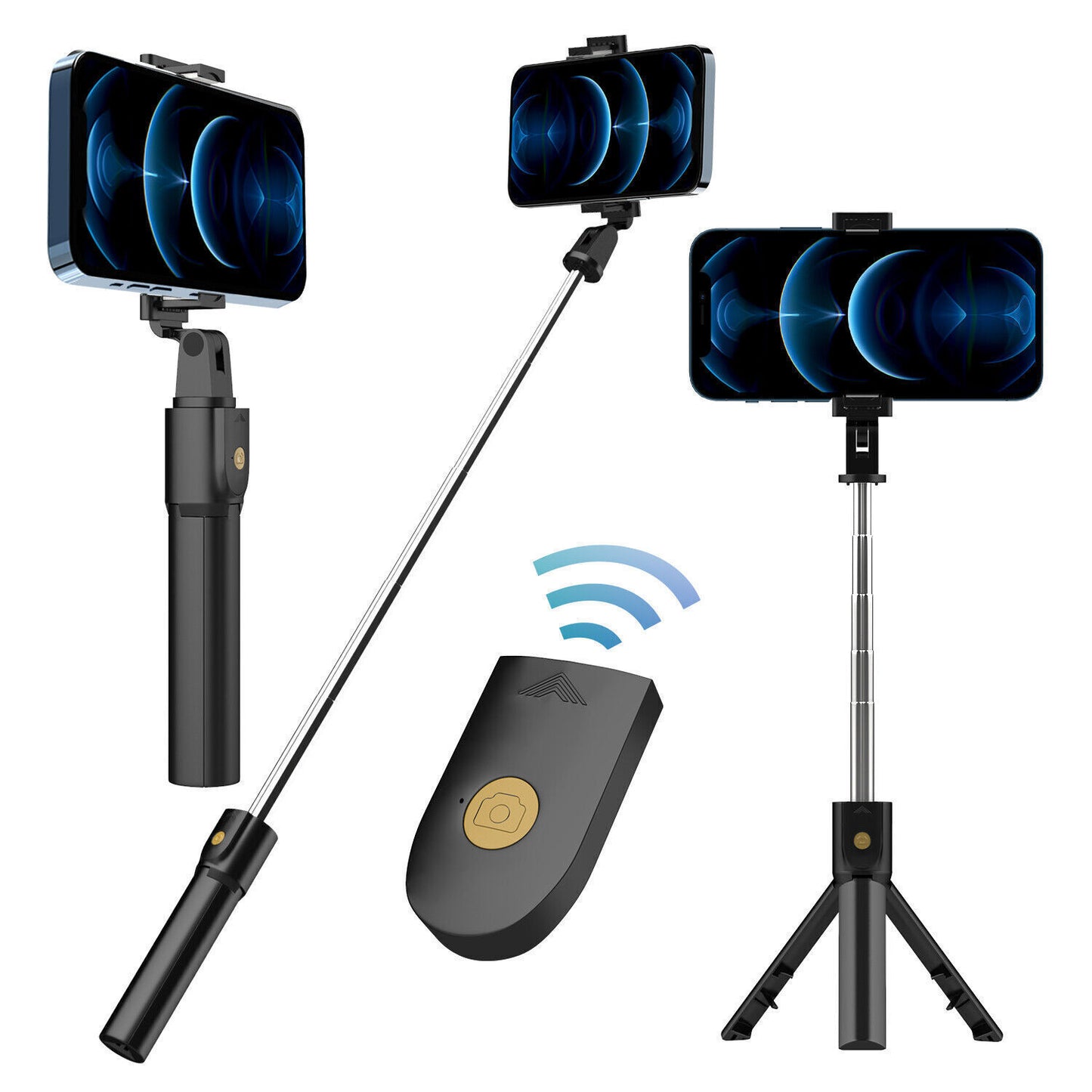 3-in-1 Universal Selfe Sick Tripod Stand For Cell Phone With Bluetooth Remote - AELYOS