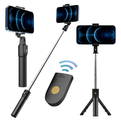 3-in-1 Universal Selfe Sick Tripod Stand For Cell Phone With Bluetooth Remote - AELYOS
