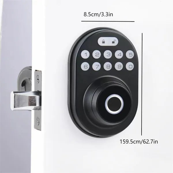 Tuya Intelligent Fingerprint Door Lock With Application Control And Key - AELYOS