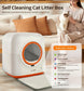 60L Automatic Cat Litter Box, Smart App Control, Deodorizing, Infrared Sensor - AELYOS