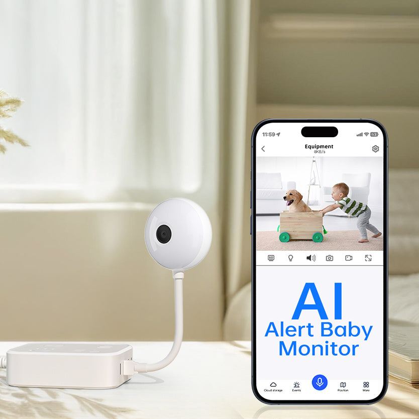 2K Video Lollipop Shape WiFi Baby Monitor Pet Cam - AELYOS