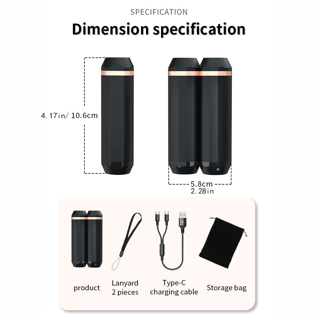 Portable Pocket Heater With Split Magnetic And Flashlight Hand Warmers - AELYOS