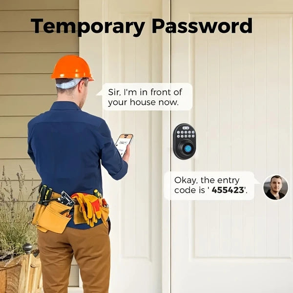 Tuya Intelligent Fingerprint Door Lock With Application Control And Key - AELYOS
