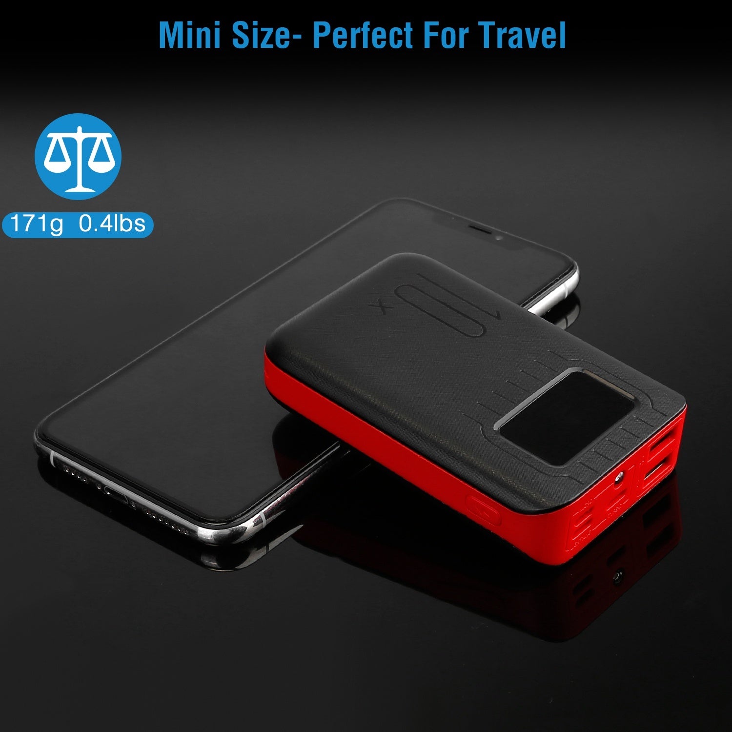 1Pc 1W MAh Portable Power Bank External Battery Pack Charger Dual USB Charge Interface With LCD Display Flashlight Type C Micro USB Lightning Input - AELYOS