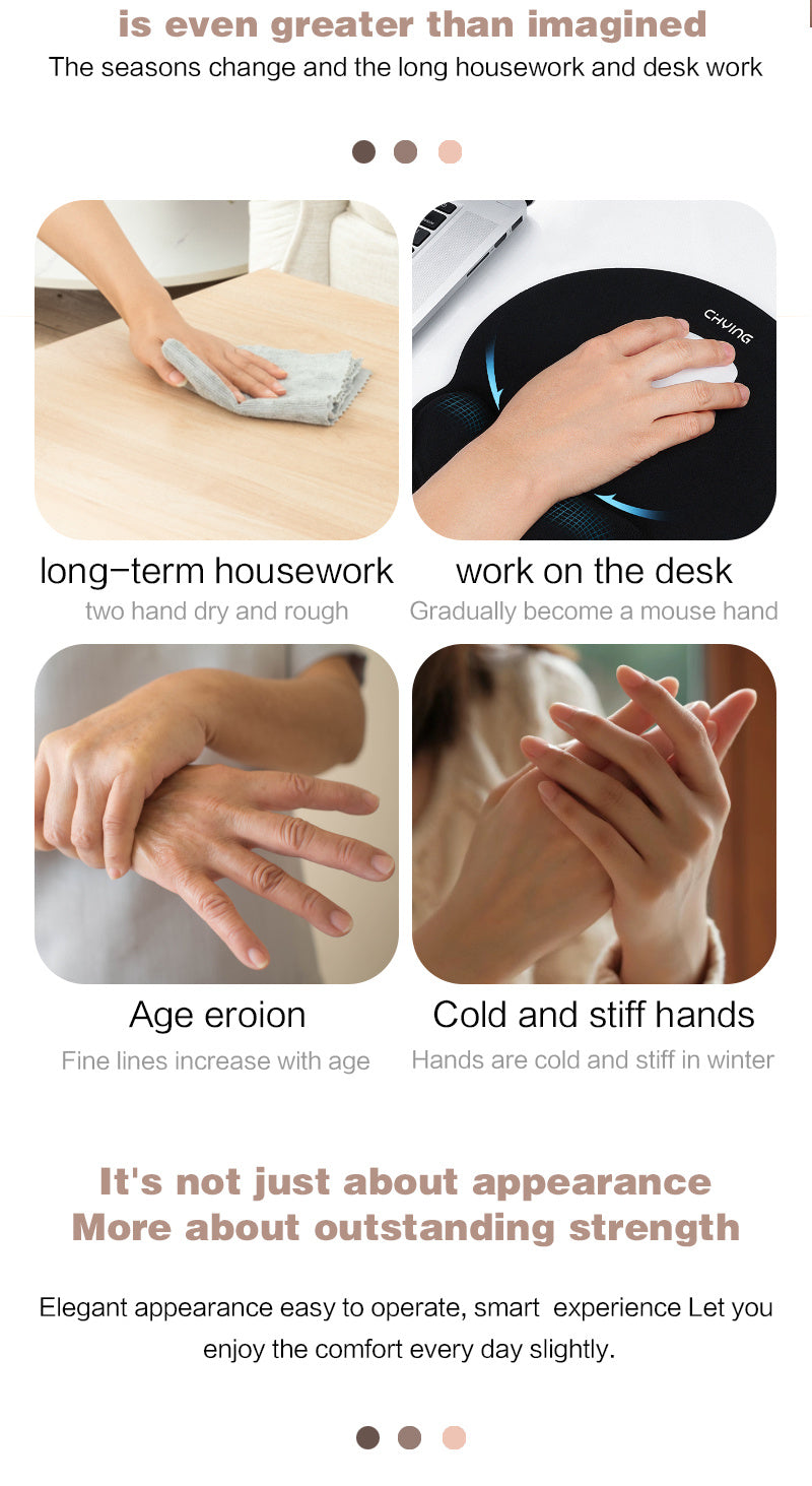 Smart Hand Massager With Heat Therapy - 5 Intensity Levels & 3 Massage Mode - AELYOS