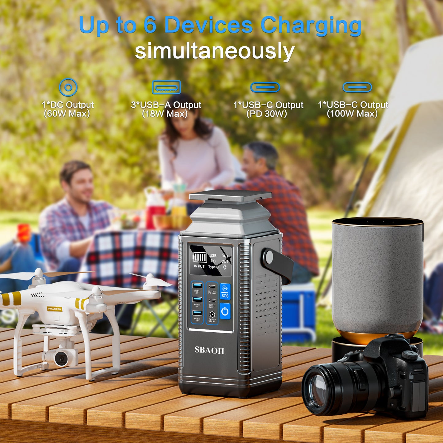 Camping Power Station 296Wh Power Bank 80000mAh Lithium Battery - AELYOS