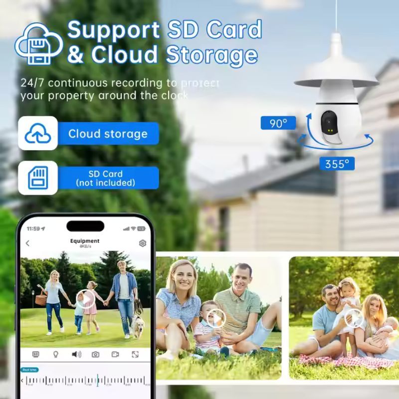 WESECUU 3MP 360 Bulb Cam - AELYOS