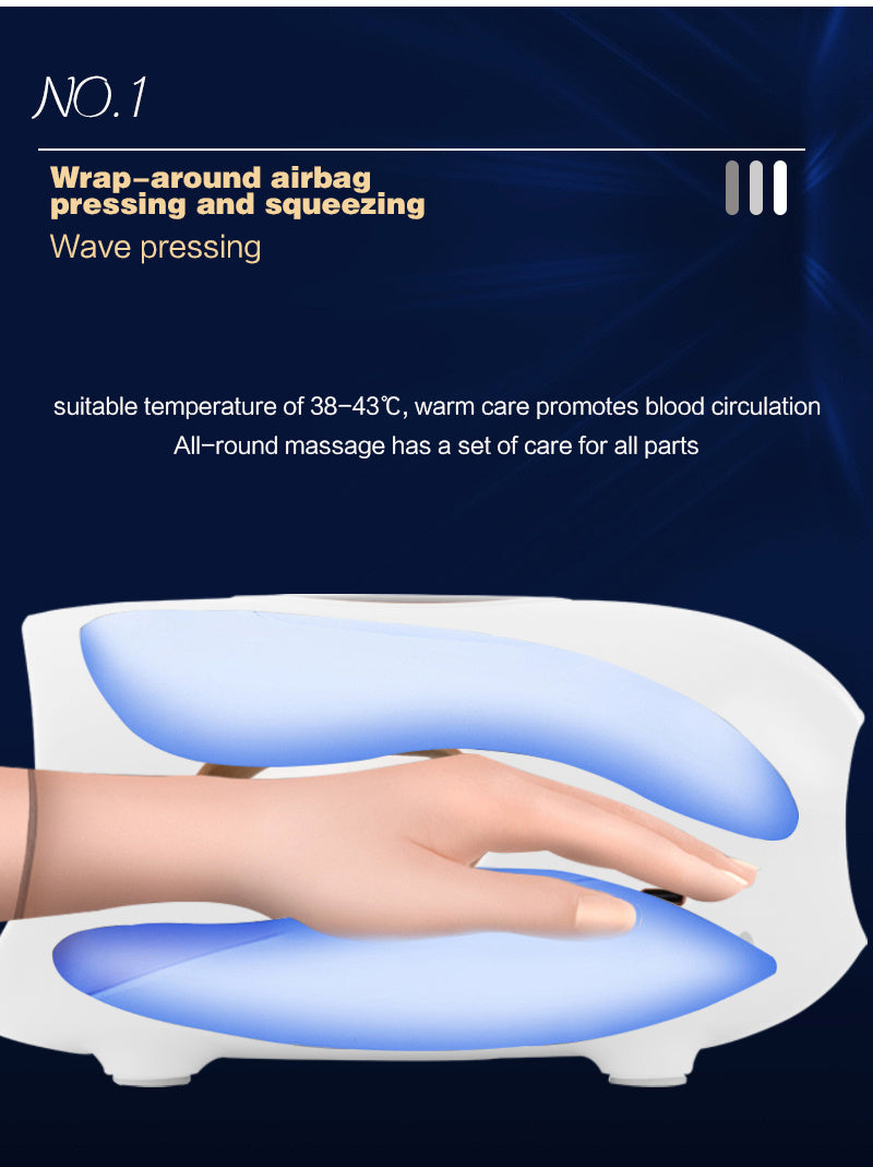 Smart Hand Massager With Heat Therapy - 5 Intensity Levels & 3 Massage Mode - AELYOS