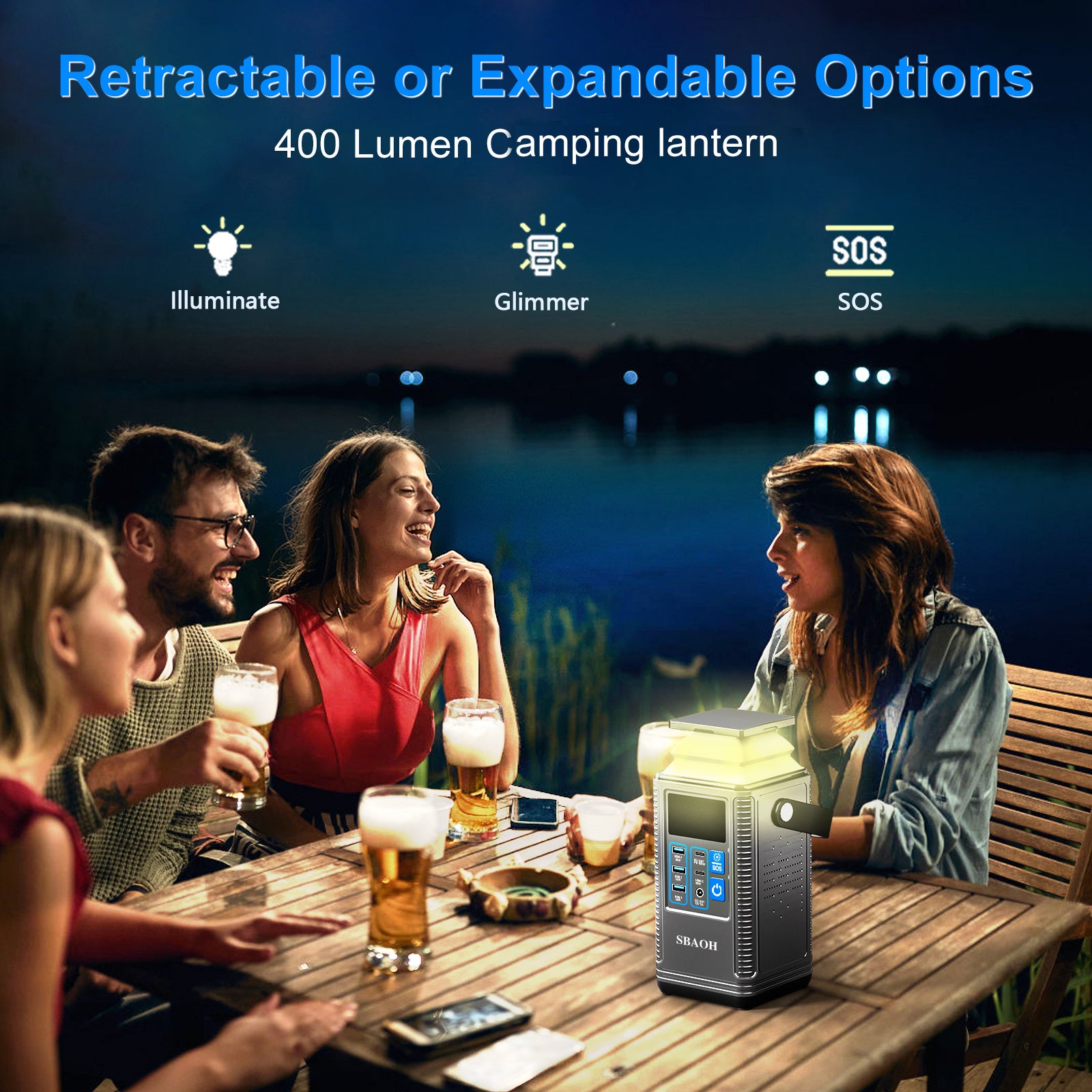 Camping Power Station 296Wh Power Bank 80000mAh Lithium Battery - AELYOS