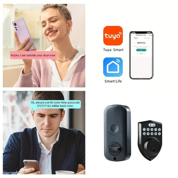 Tuya Smart Door Lock With App Control And Key - AELYOS